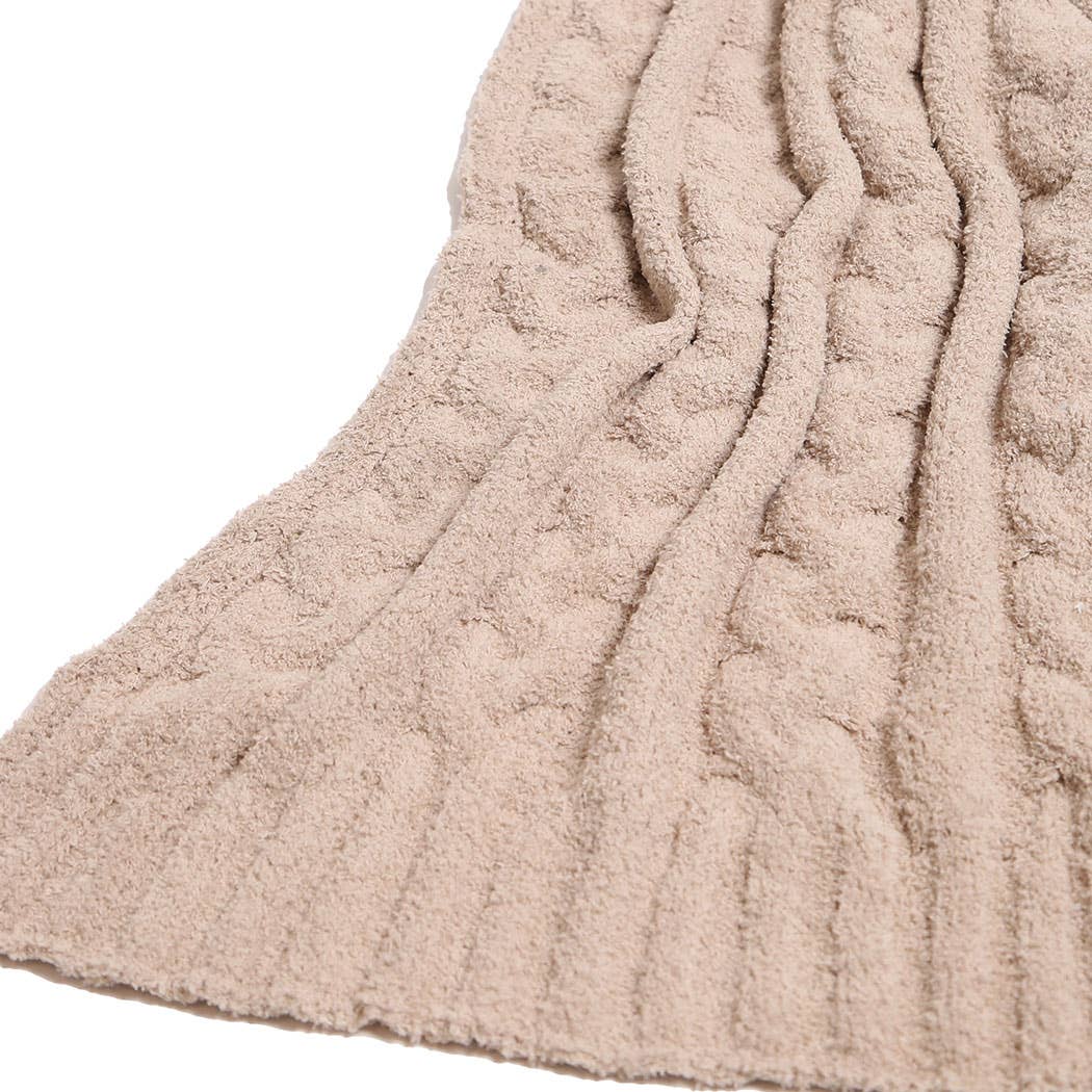 Braided Cable Knit Luxury Soft Throw Blanket - HER Home Design Boutique